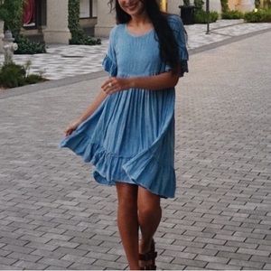 Flowy blue mini dress